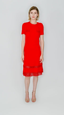 Lace Trimmed Sheath Dress