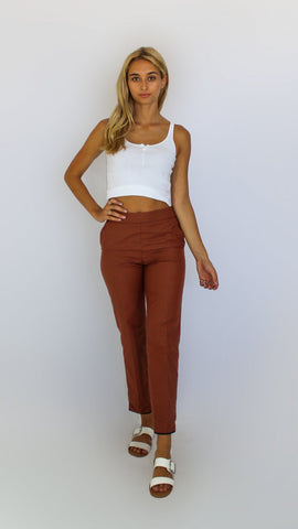 Slim Trousers in Rust