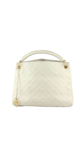 Artsy MM Empreinte Leather Handbag in Neige