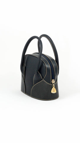 Mini Dark Leather Tote Bag