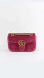 GG Marmont Velvet Mini Bag in Candy Pink