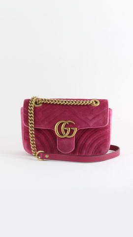 GG Marmont Velvet Mini Bag in Candy Pink